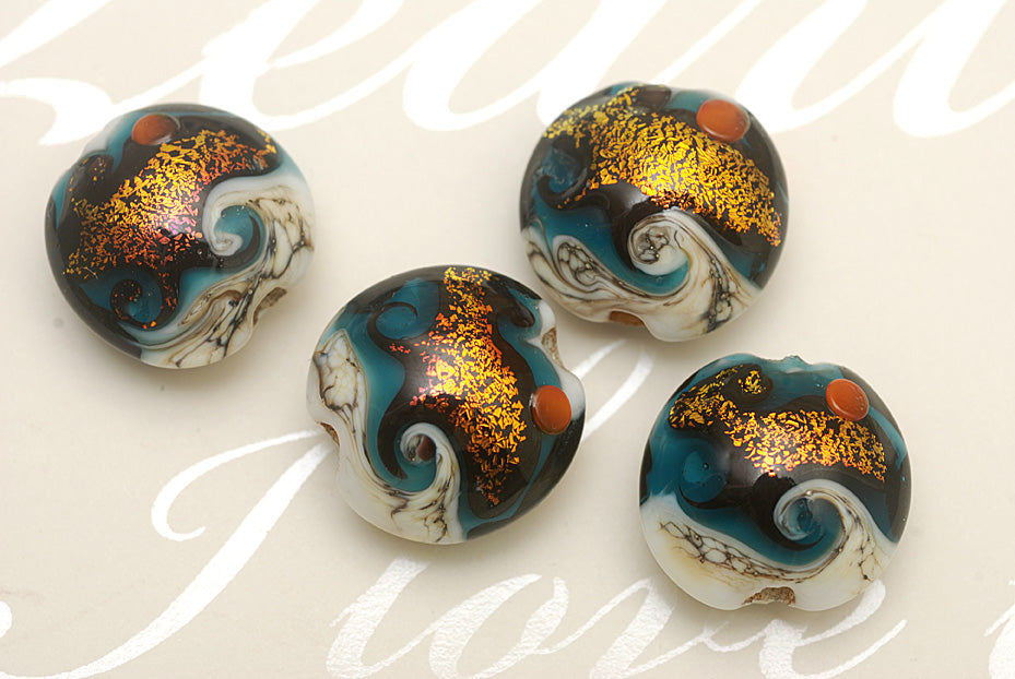10411512 - Four Romantic Isle Waves Lentil Beads