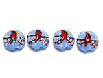 10411612 - Four Winter Red Cardinal Lentil Beads