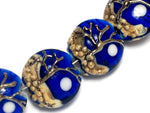 10801912 - Four Amber Wave Lentil Beads
