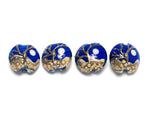 10801912 - Four Amber Wave Lentil Beads