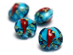 10411812 - Four Summer Red Cardinal Lentil Beads