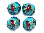 10411812 - Four Summer Red Cardinal Lentil Beads