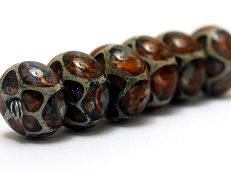 10412221 - Six Nature's Wonder Rondelle Beads