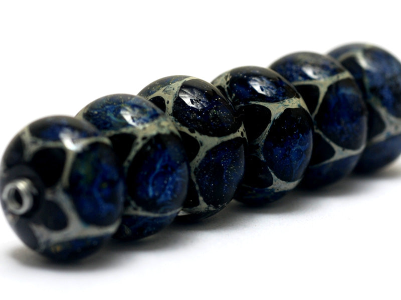 10412321 - Six Deep Sea Wonder Rondelle Beads