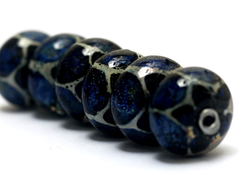 10412321 - Six Deep Sea Wonder Rondelle Beads