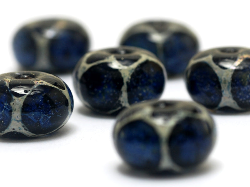 10412321 - Six Deep Sea Wonder Rondelle Beads
