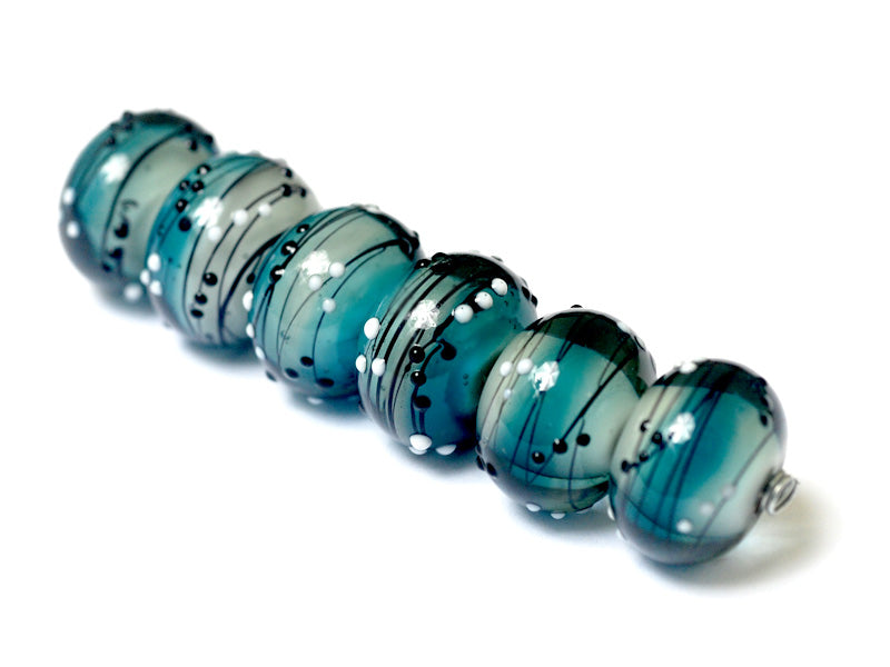 10412521 - Six Windjammer Party Rondelle Beads