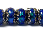 10413001 - Seven Sapphire Sea Shimmer Rondelle Beads
