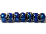 10413001 - Seven Sapphire Sea Shimmer Rondelle Beads
