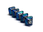 10413007 - Five Sapphire Sea Shimmer Crystal  Shaped Beads