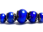 10413011 - Five Sapphire Sea Shimmer Graduated Rondelle Beads