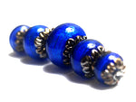 10413011 - Five Sapphire Sea Shimmer Graduated Rondelle Beads