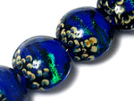 10413012 - Four Sapphire Sea Shimmer Lentil Beads