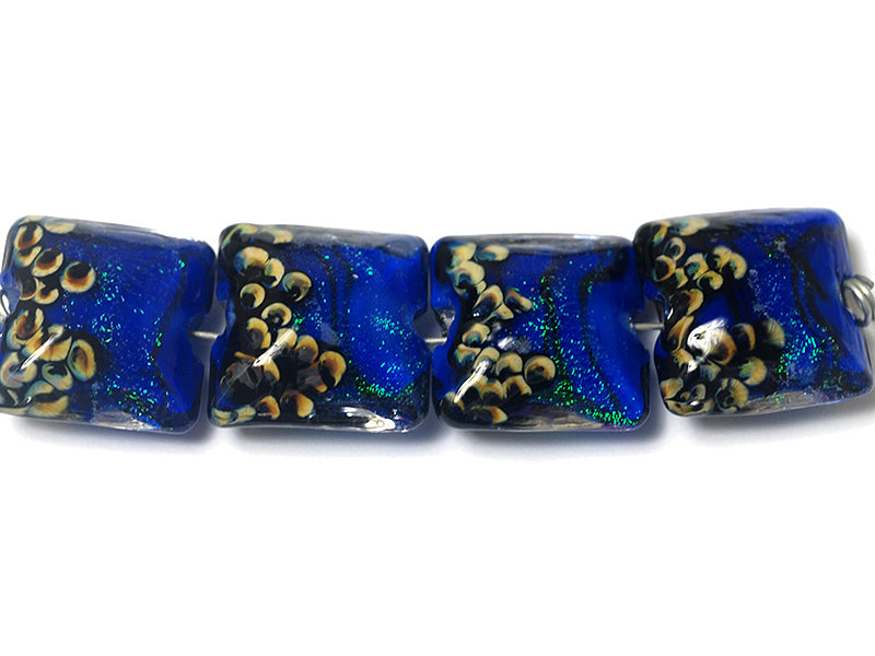10413014 - Four Sapphire Sea Shimmer Pillow Beads