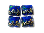 10413014 - Four Sapphire Sea Shimmer Pillow Beads