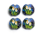 10413312 - Four Calla Lily Lake Lentil Beads