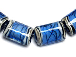 10413403 - Six Arctic Blue Shimmer Mini Kalera Beads