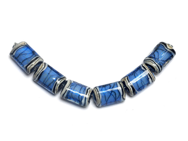 10413403 - Six Arctic Blue Shimmer Mini Kalera Beads