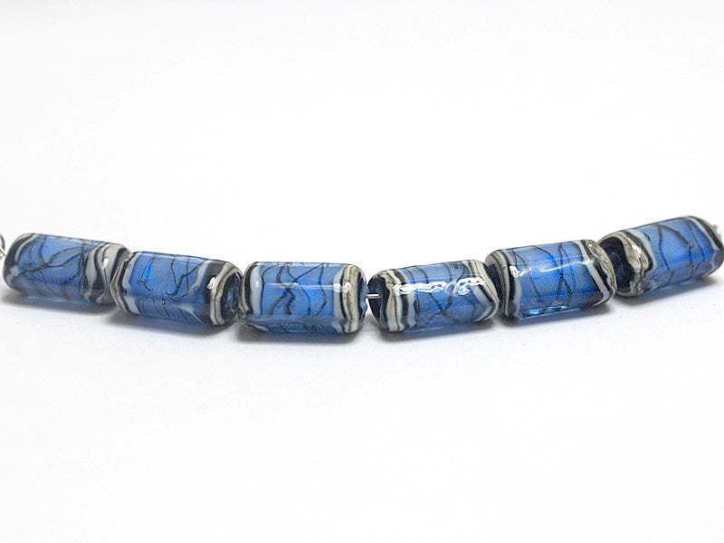 10413403 - Six Arctic Blue Shimmer Mini Kalera Beads