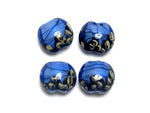 10413412 - Four Arctic Blue Shimmer Lentil Beads