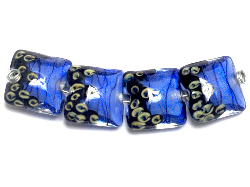 10413414 - Four Arctic Blue Shimmer Pillow Beads