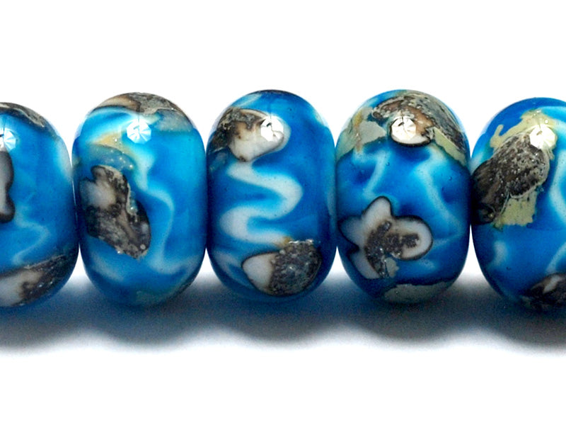 10413501 - Seven Zircon Blue Treasures Rondelle Beads
