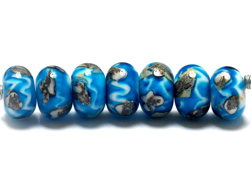 10413501 - Seven Zircon Blue Treasures Rondelle Beads