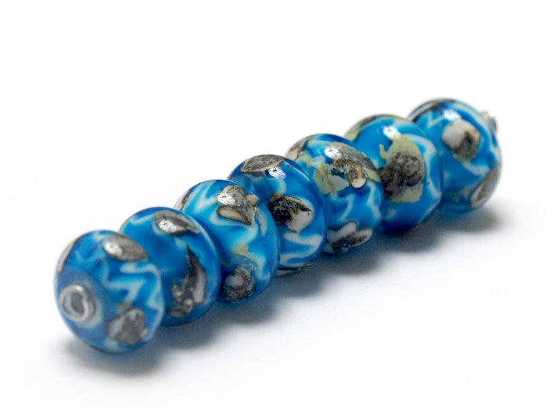 10413501 - Seven Zircon Blue Treasures Rondelle Beads
