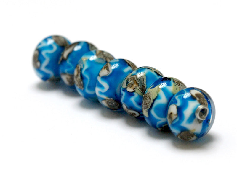 10413501 - Seven Zircon Blue Treasures Rondelle Beads