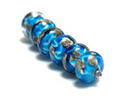 10413521 - Six Zircon Blue Treasures Rondelle Beads
