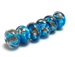 10413521 - Six Zircon Blue Treasures Rondelle Beads
