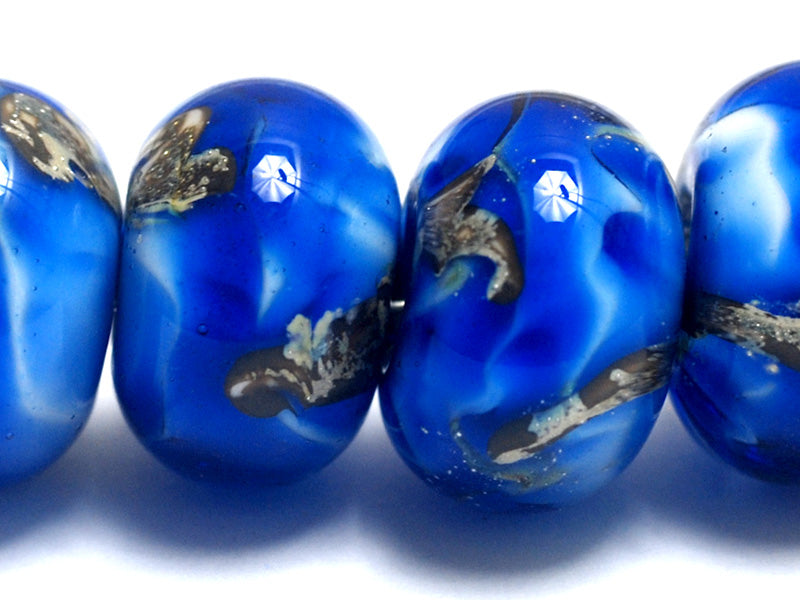 10413621 - Six Sky Blue Treasures Rondelle Beads