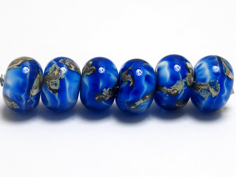 10413621 - Six Sky Blue Treasures Rondelle Beads