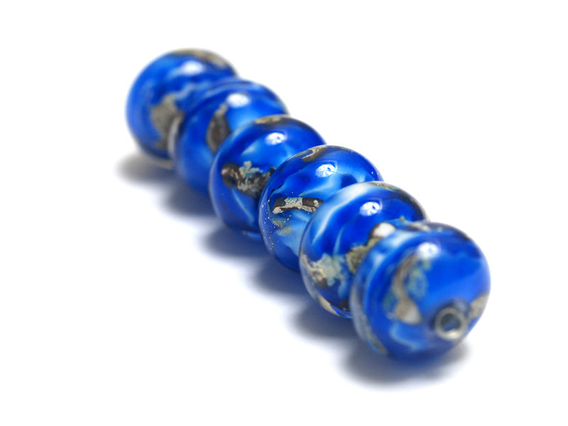 10413621 - Six Sky Blue Treasures Rondelle Beads