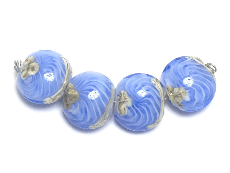 10413712 - Four Arctic Wave Lentil Beads