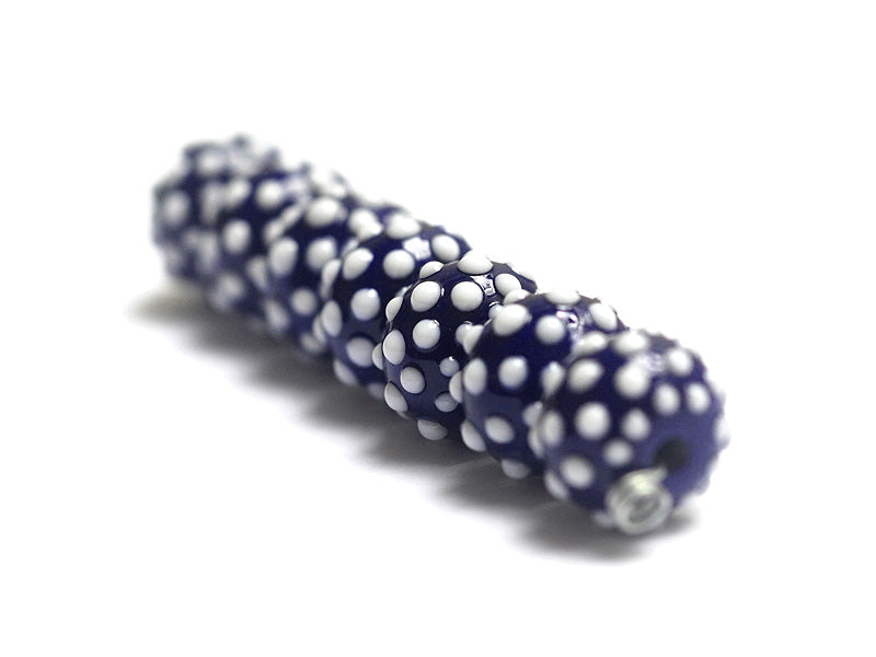10413801 - Seven Polka Dots on Grape Rondelle Beads