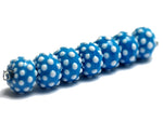 10413901 - Seven Polka Dots on Teal Blue Rondelle Beads