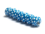 10413901 - Seven Polka Dots on Teal Blue Rondelle Beads