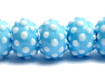 10414001 - Seven Polka Dots on Baby Blue Rondelle Beads