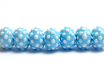 10414001 - Seven Polka Dots on Baby Blue Rondelle Beads