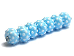 10414001 - Seven Polka Dots on Baby Blue Rondelle Beads