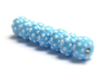 10414001 - Seven Polka Dots on Baby Blue Rondelle Beads