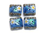 10414214 - Four Arctic Blue Florals Pillow Beads