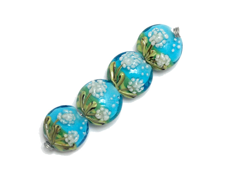 10414412 - Four Dandelion Wishes Lentil Beads