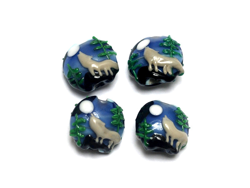 10414512 - Four Howling at the Moon Lentil Beads