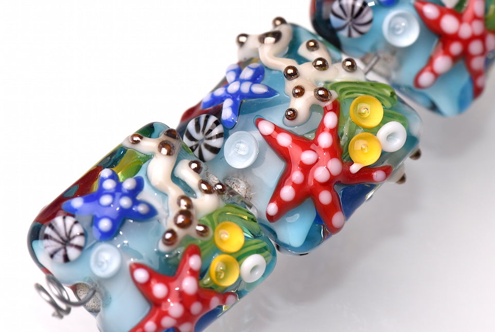 grace lampwork beads artisan handmade glass beads SRA