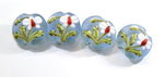 Four White Orchid Lentil Beads