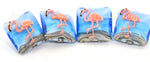 Flamingo glass beads