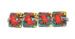 Red Crab Glass Beads Grace Lampwork
