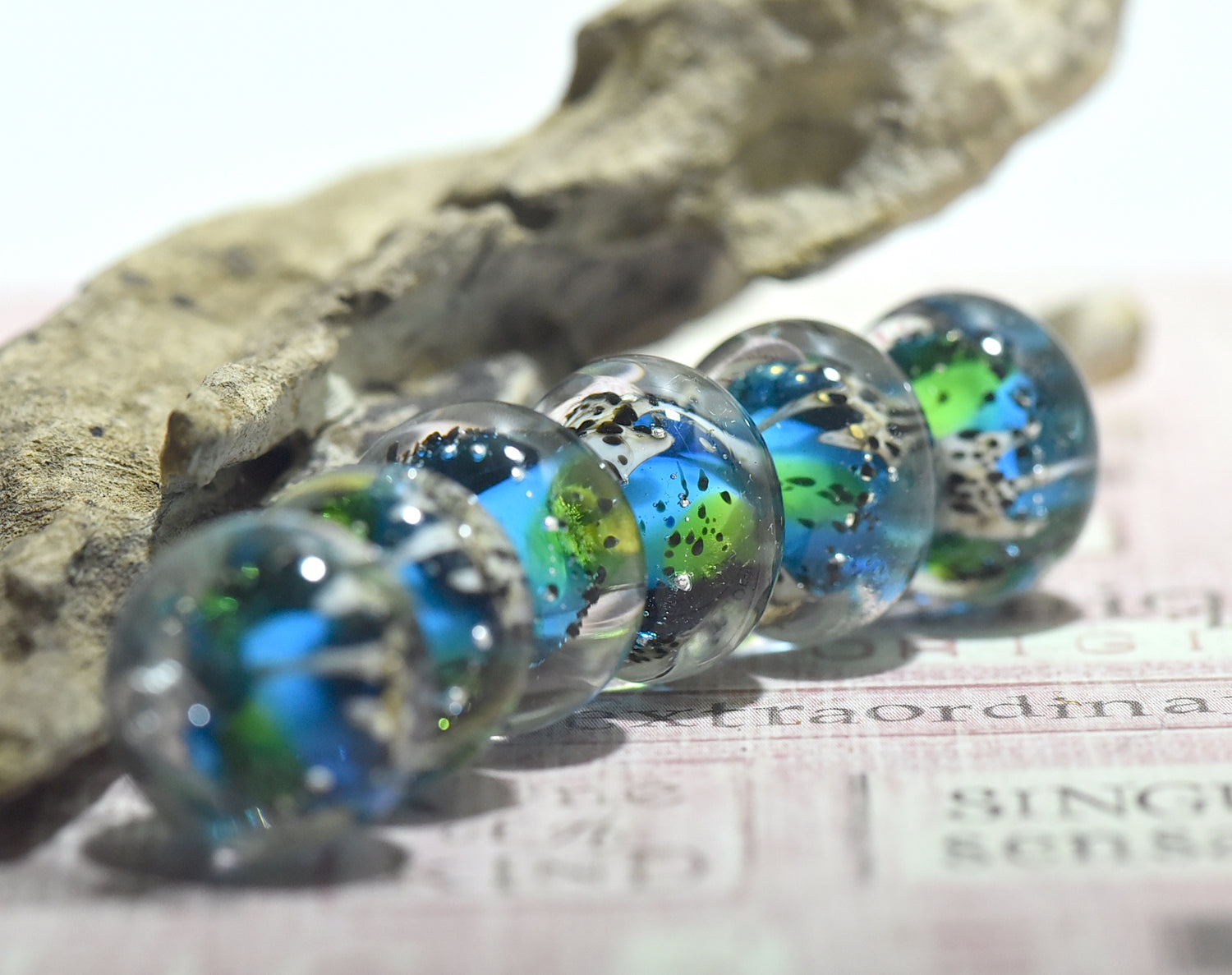 10416421- Java Moss Pond Rondelle Beads
